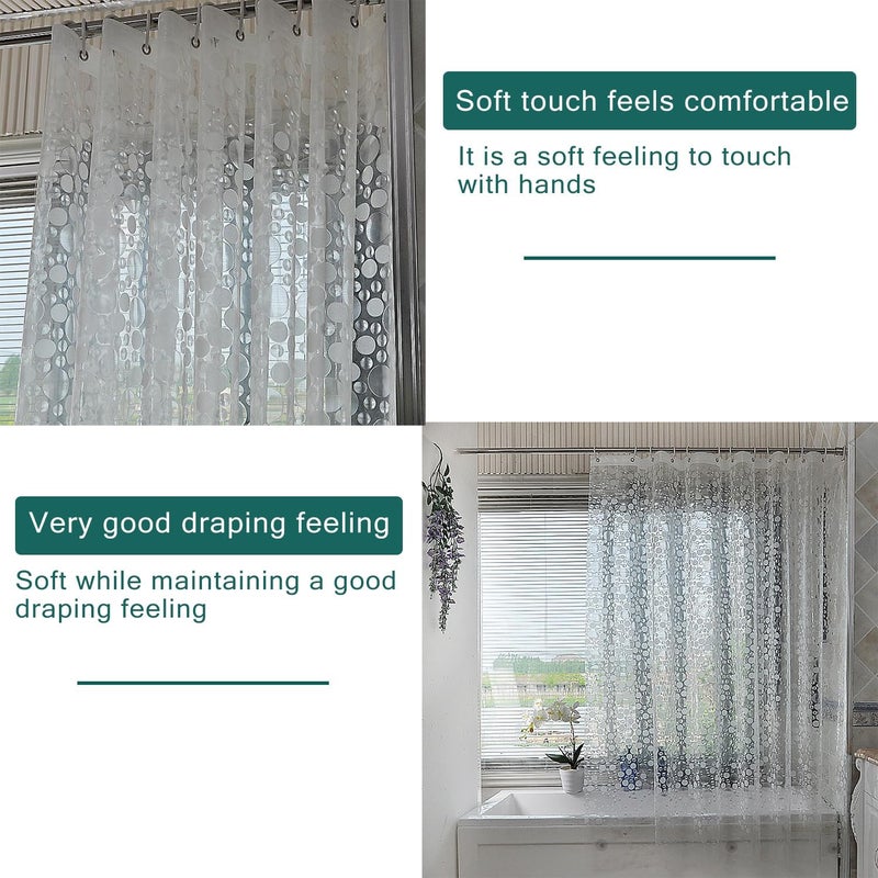 jssablo Shower Curtain Liner, 100% Waterproof Peva Shower Curtains with 3 Duty Heavy Bottom Magnets and 12 Rust Proof Grommets, 72x72 Weighted Shower Liner for Shower Stall, Bathtubs - Image 5